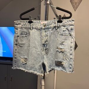 Pink Lily Blue Jean Shorts Vintage Distressed